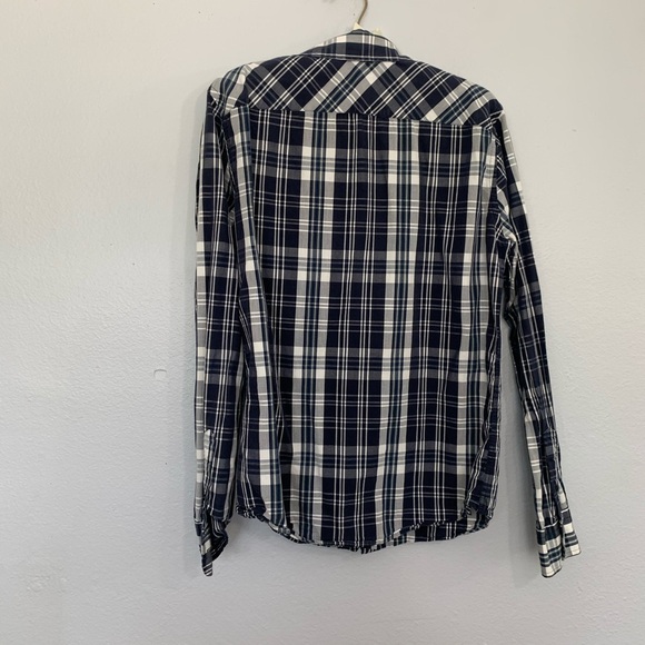 PULL & BEAR Plaid Long Sleeve Button Down Shirt - Picture 2 of 4